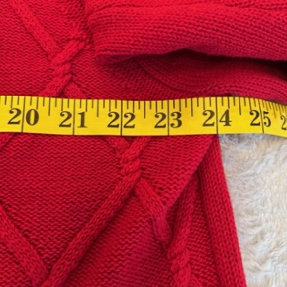Izod Men's Crew Neck Sweater Cable Knit Red XL - Picture 7 of 15